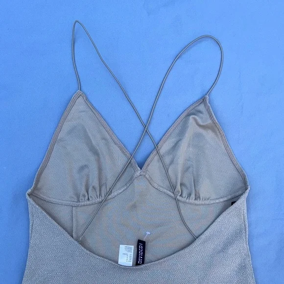 DIVIDED H&M  Elegant Silver Spaghetti Strap Mini Dress - Picture 4 of 8